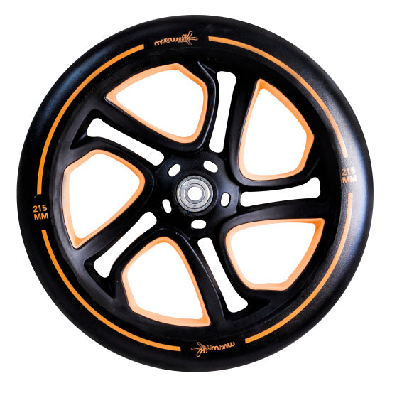 Muuwmi 2-Rad Kinstestp flappbare Foussbrems schwaarz orange orange