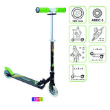Muuwmi Neon 2-roues Kinderstept LED pliable Fook Brake noir vert