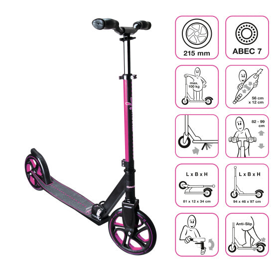 Muuwmi a 2 ruote Kinterstep Freno pieghevole Black Pink