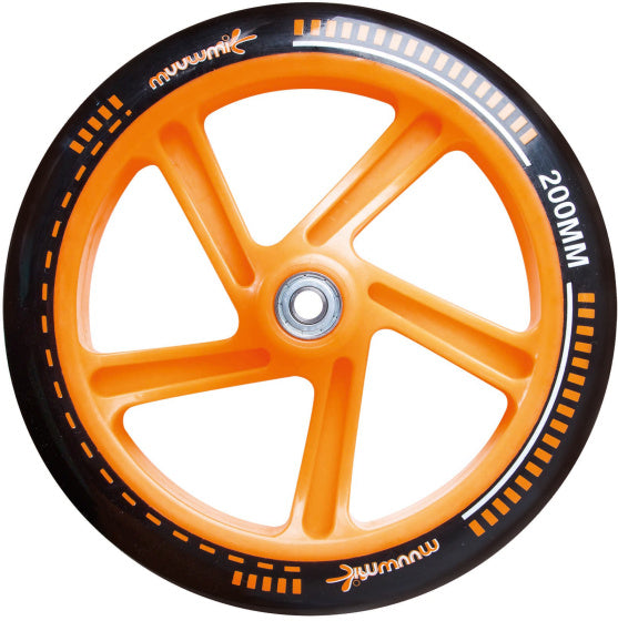 Muuwmi 2-wheel children's scooter foldable with foot brake, black and orange