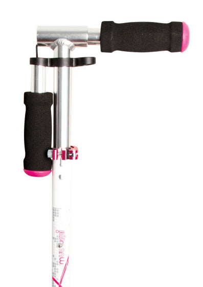 Muuwmi 2-wheel children's scooter foldable with foot brake, white and pink