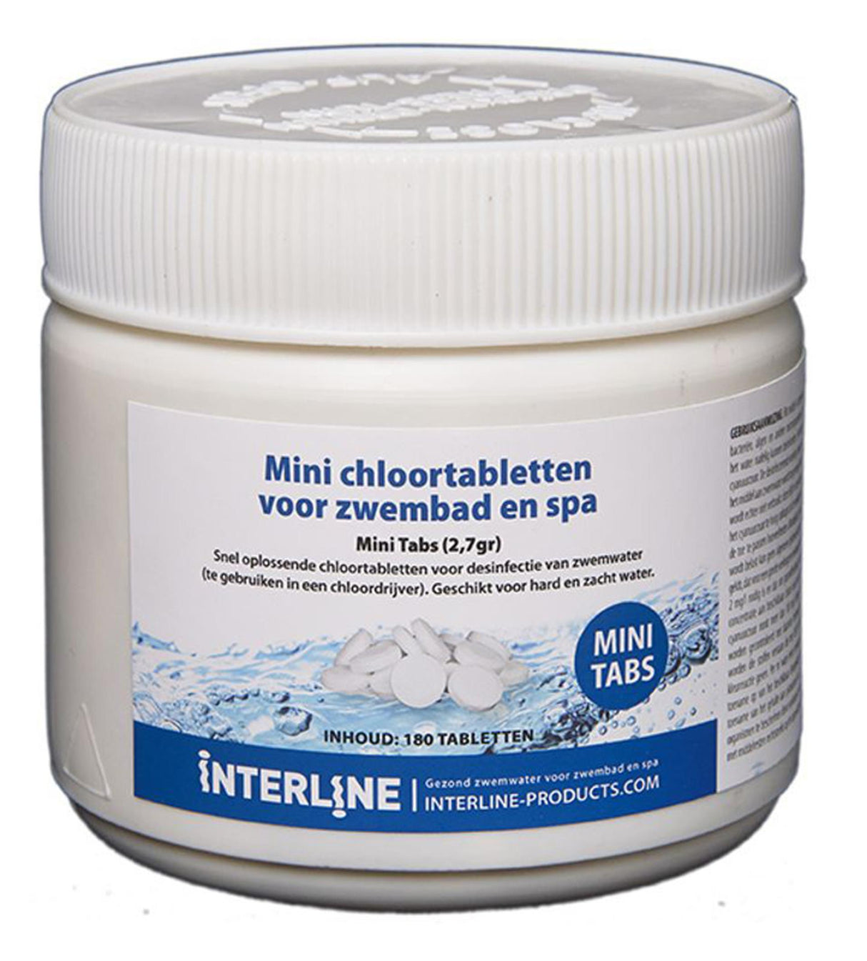Interline Chlorine Tablets Long 90 Mini Tabs 2.7 grams 180 pieces