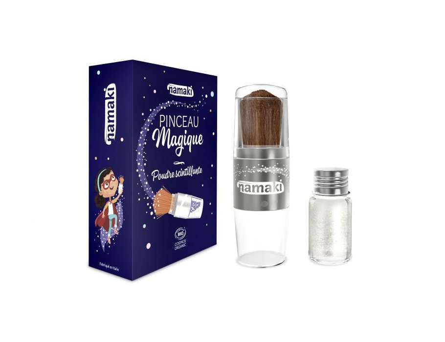 Namaki children's glitter powder brush - silver