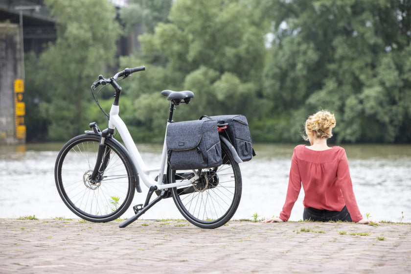 Mondi Joy Double Bicycle Bag - Water -Repellent Polyester - Black - 38L