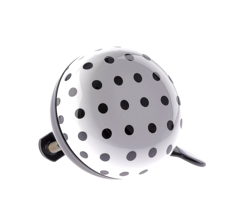 Nv ding dong bel 60mm dots wit met zwarte stippen kaart