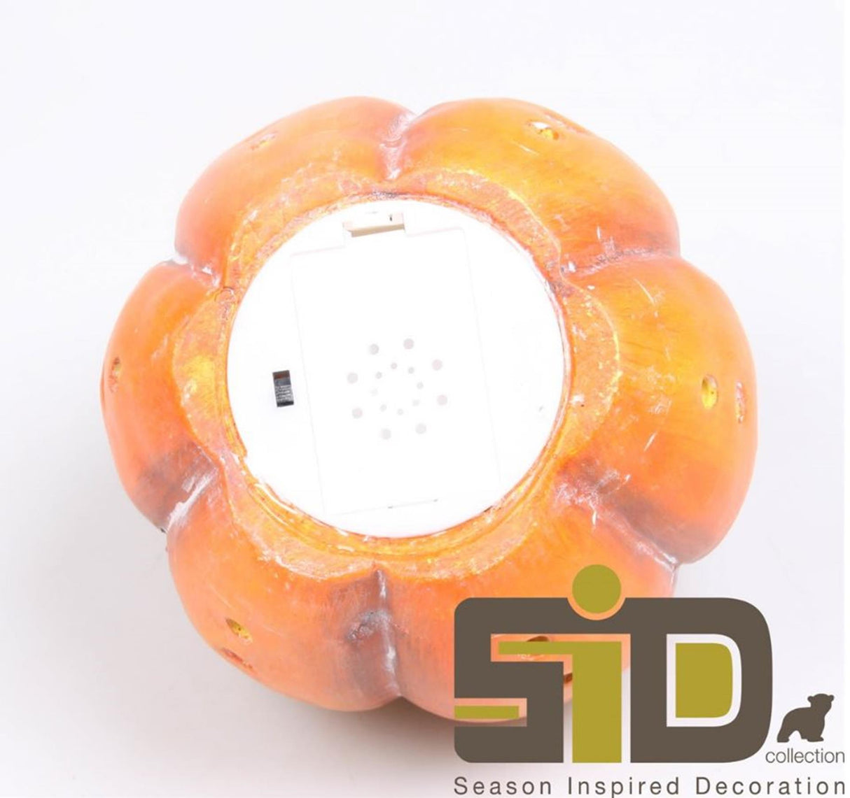 Season inspired decoration pompoen met led verlichting h14cm