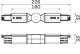 Nordic hoekstuk instelbaar tbv. rail wit 5050042