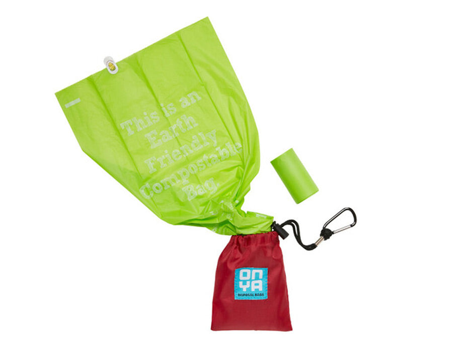Sacos de cocô de cachorro de Onya com bolsa - Chilli Red