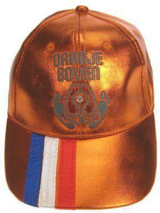 Van der Doelen orange top cap with elastic at the back