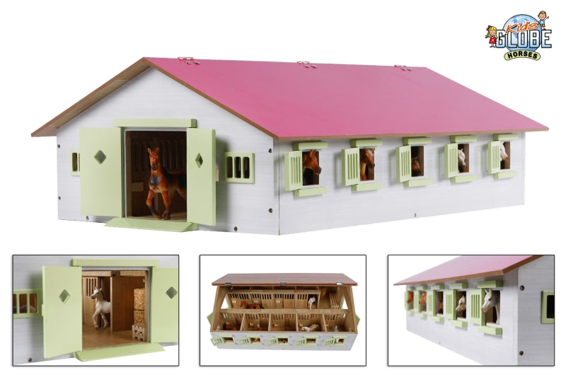 Otroški konjski konj Stable z 9 škatlami, 1:32