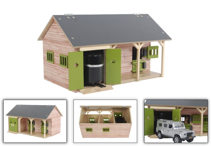 Kanner Globe Globe Päerd stabil mat 2 Këschte a Späichere 1:32