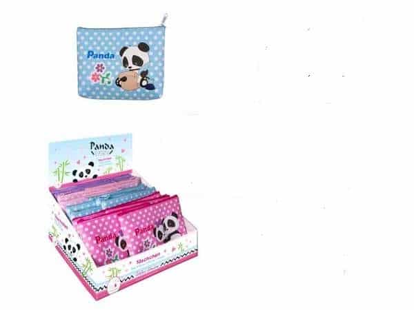 Van der Doelen panda bag blue with dots