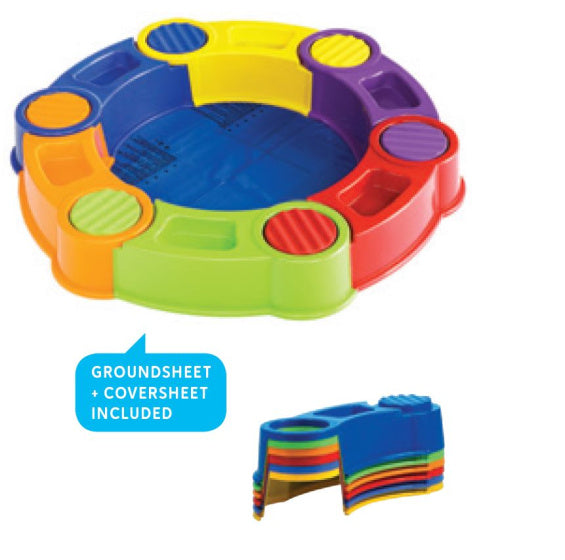 Giocattoli paradiso colombus sandbox con compartimenti d'acqua 141 cm