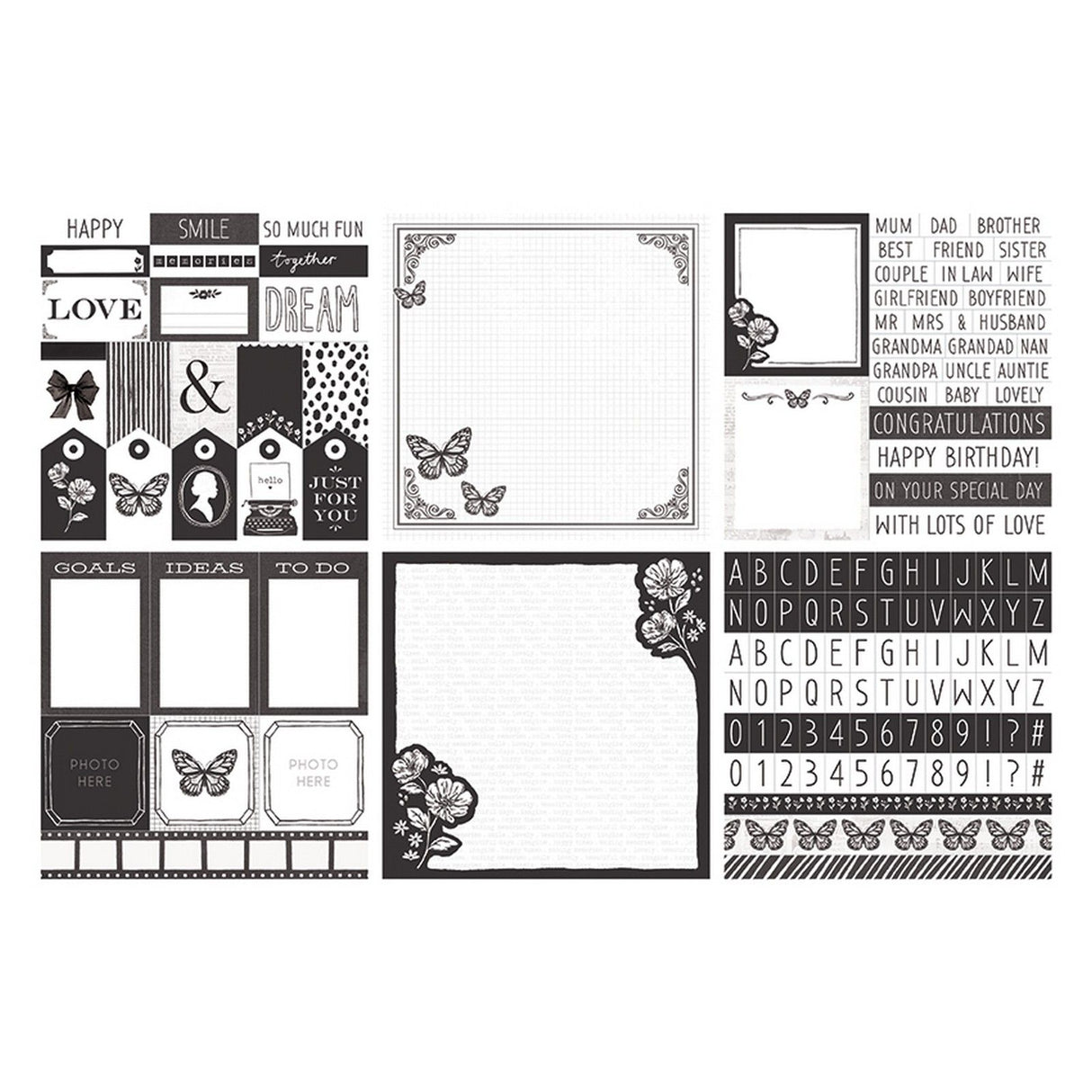 The paper boutique • everyday shades of black white project pad
