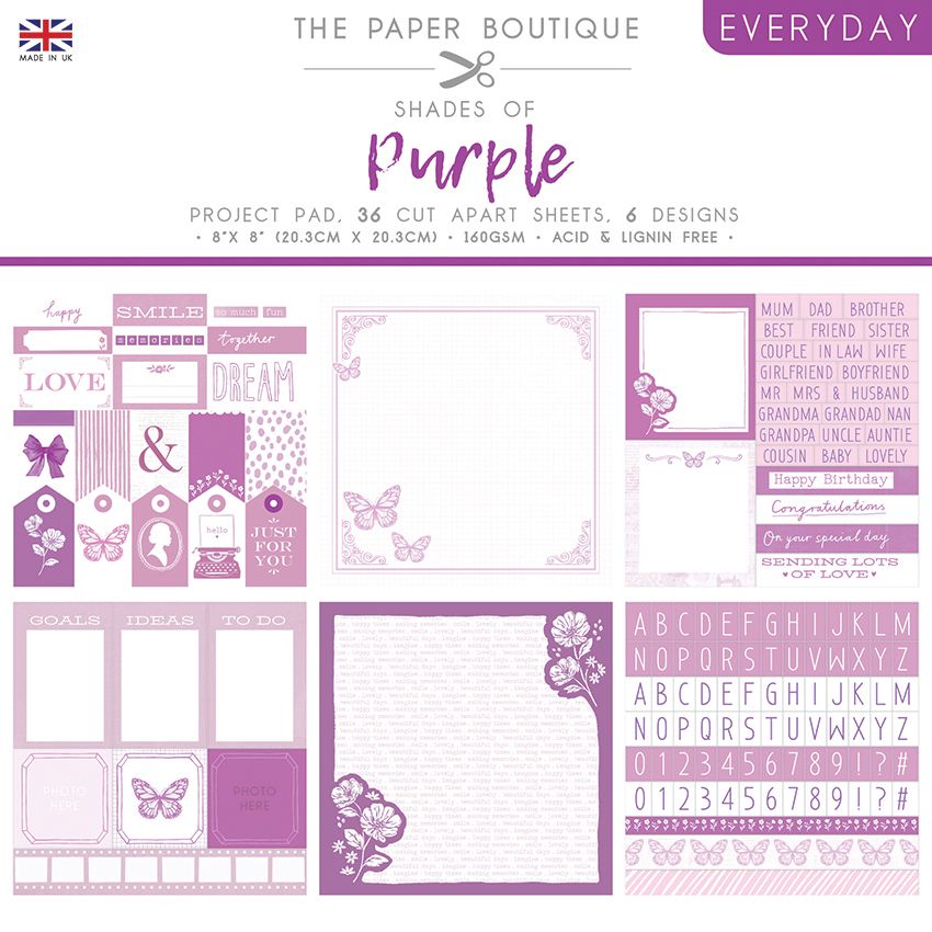 The paper boutique • everyday shades of purple project pad