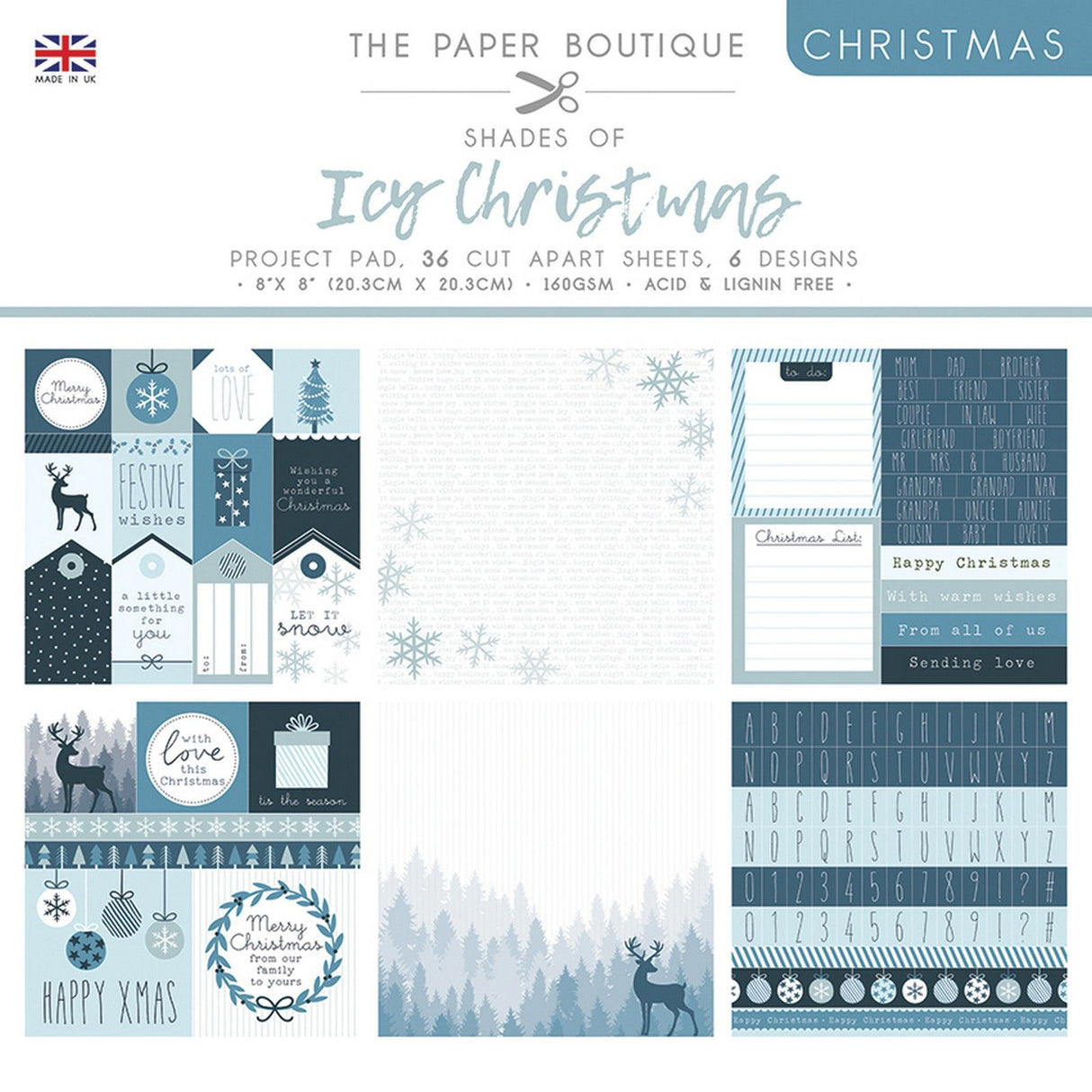 The paper boutique • shades of icy christmas project pad
