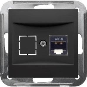 Peha badora mat črna vgradna enota utp cat6 rj45 enojna - 4603600
