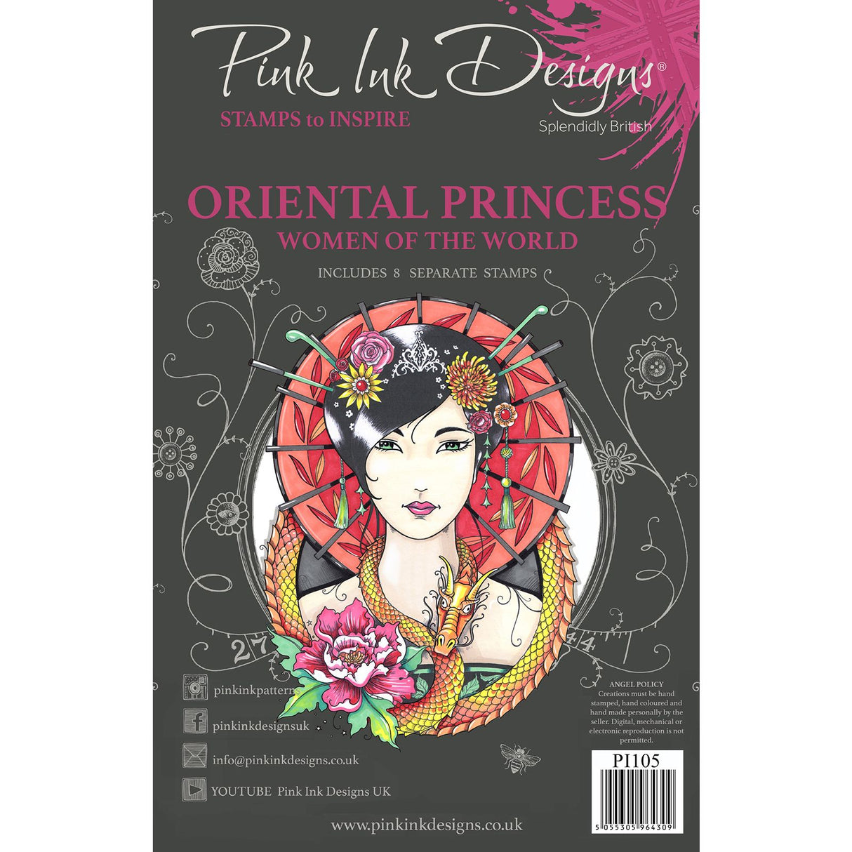 Pink ink designs • clear stempel set oriental princess