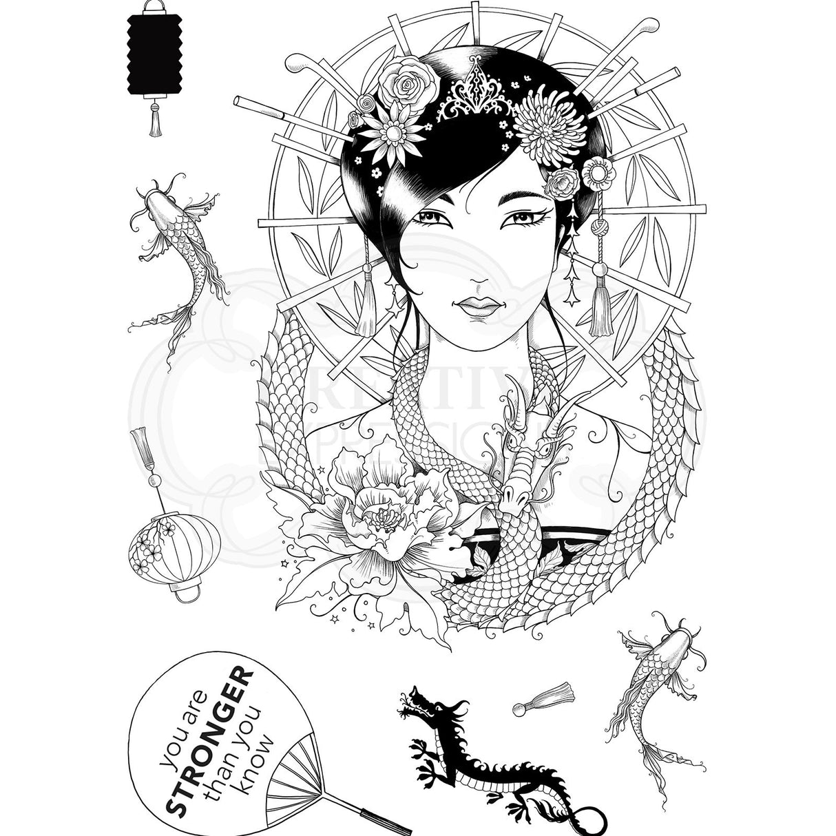 Pink ink designs • clear stempel set oriental princess