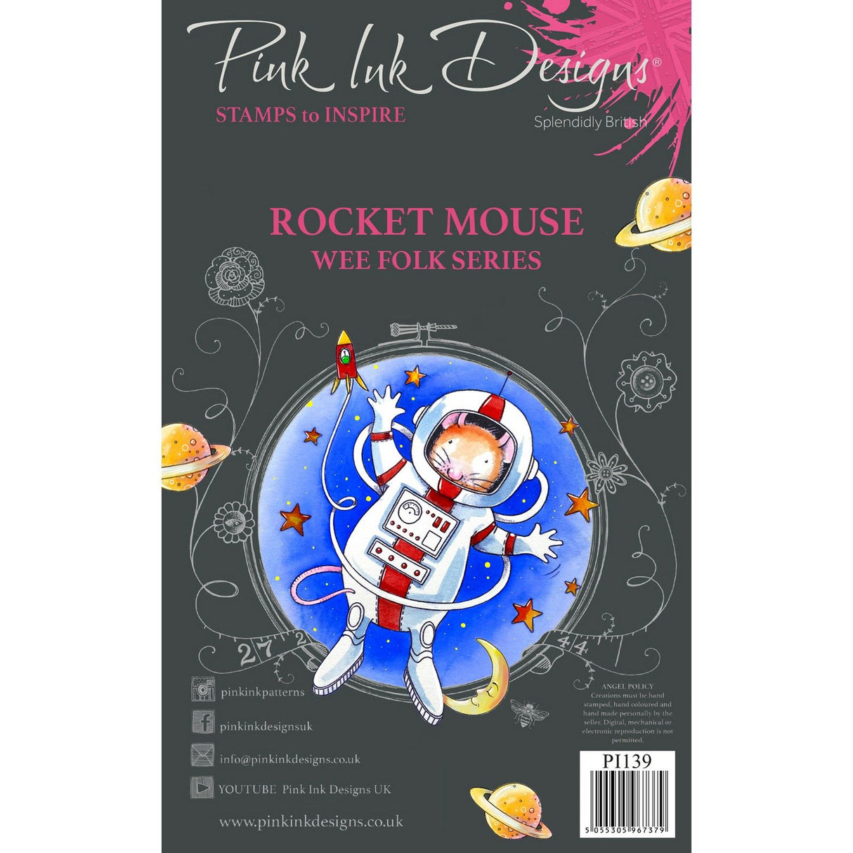 Pink ink designs • clear stempelset rocket mouse