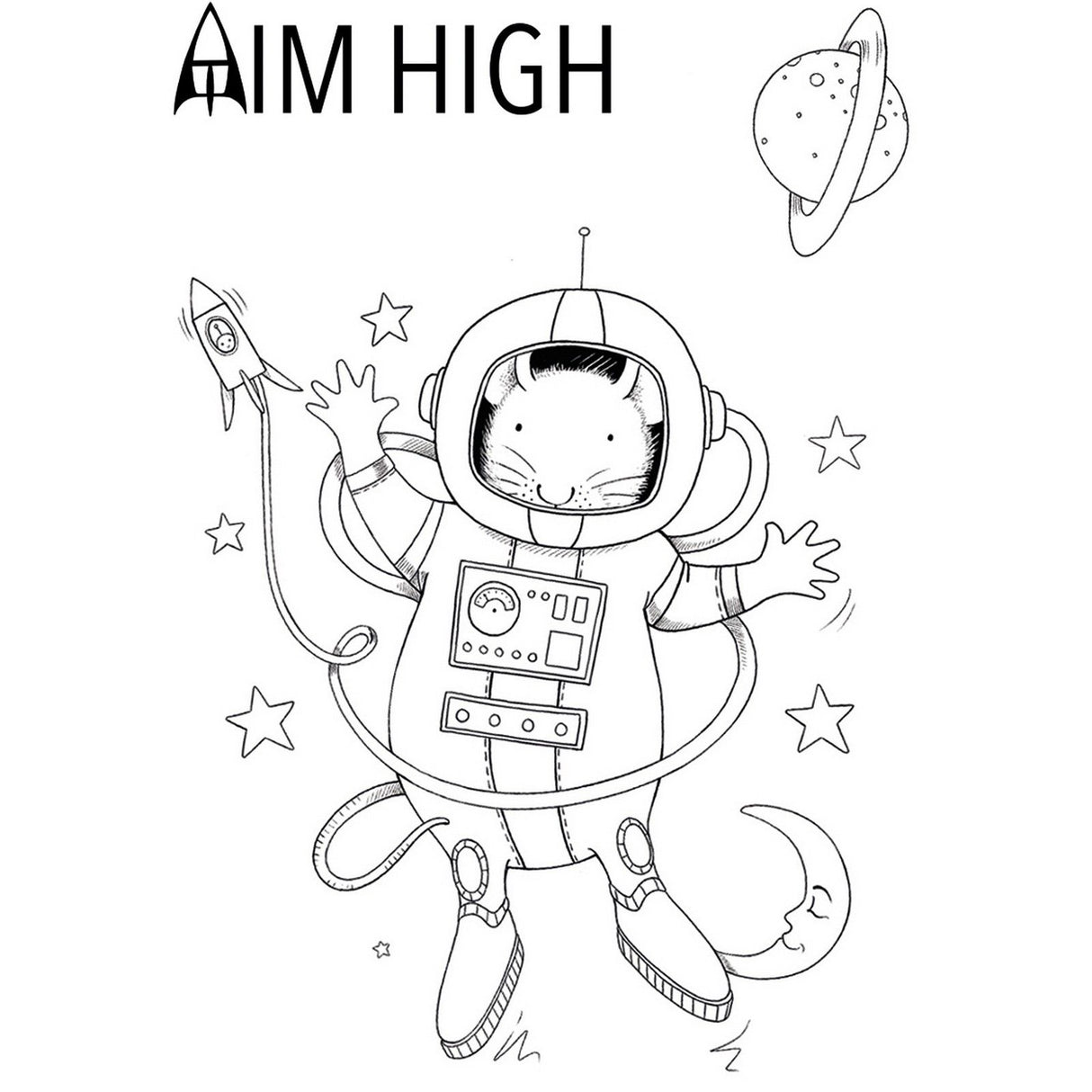 Pink ink designs • clear stempelset rocket mouse
