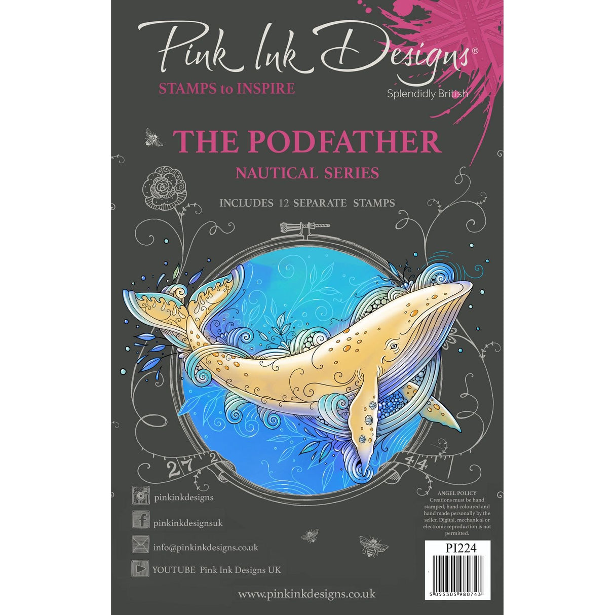 Pink ink designs • nautical series clear stamp set the podfather