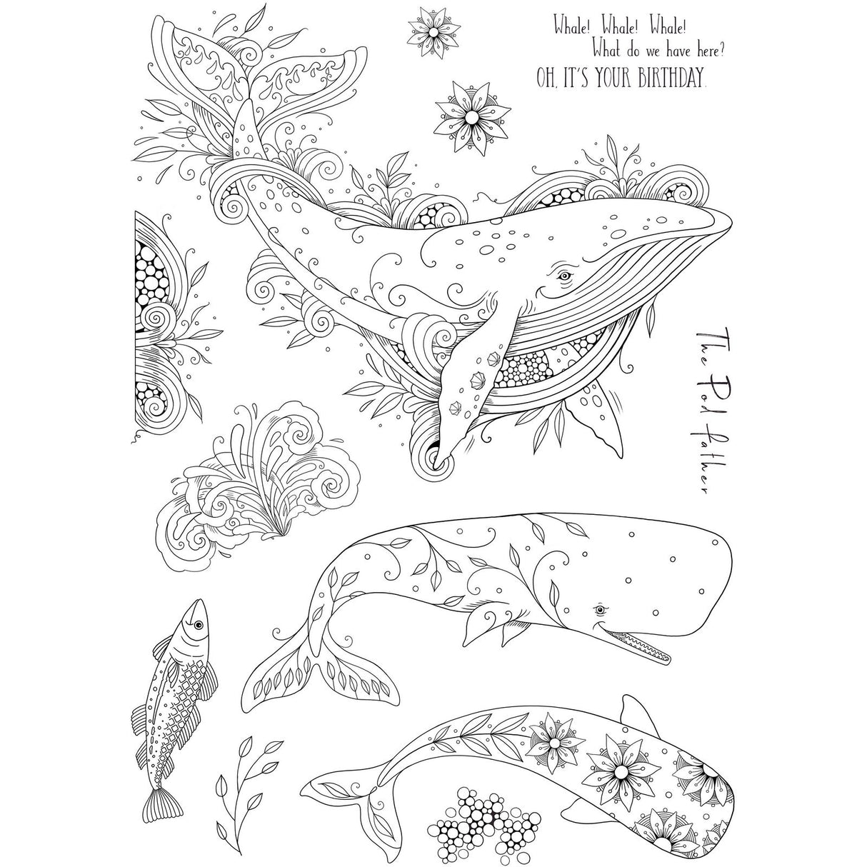 Pink ink designs • nautical series clear stamp set the podfather