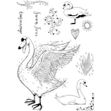 Pink ink designs • wings series clear stamp set swan jovi