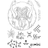 Pink ink designs • astrology series clear stamp set gemini sisters