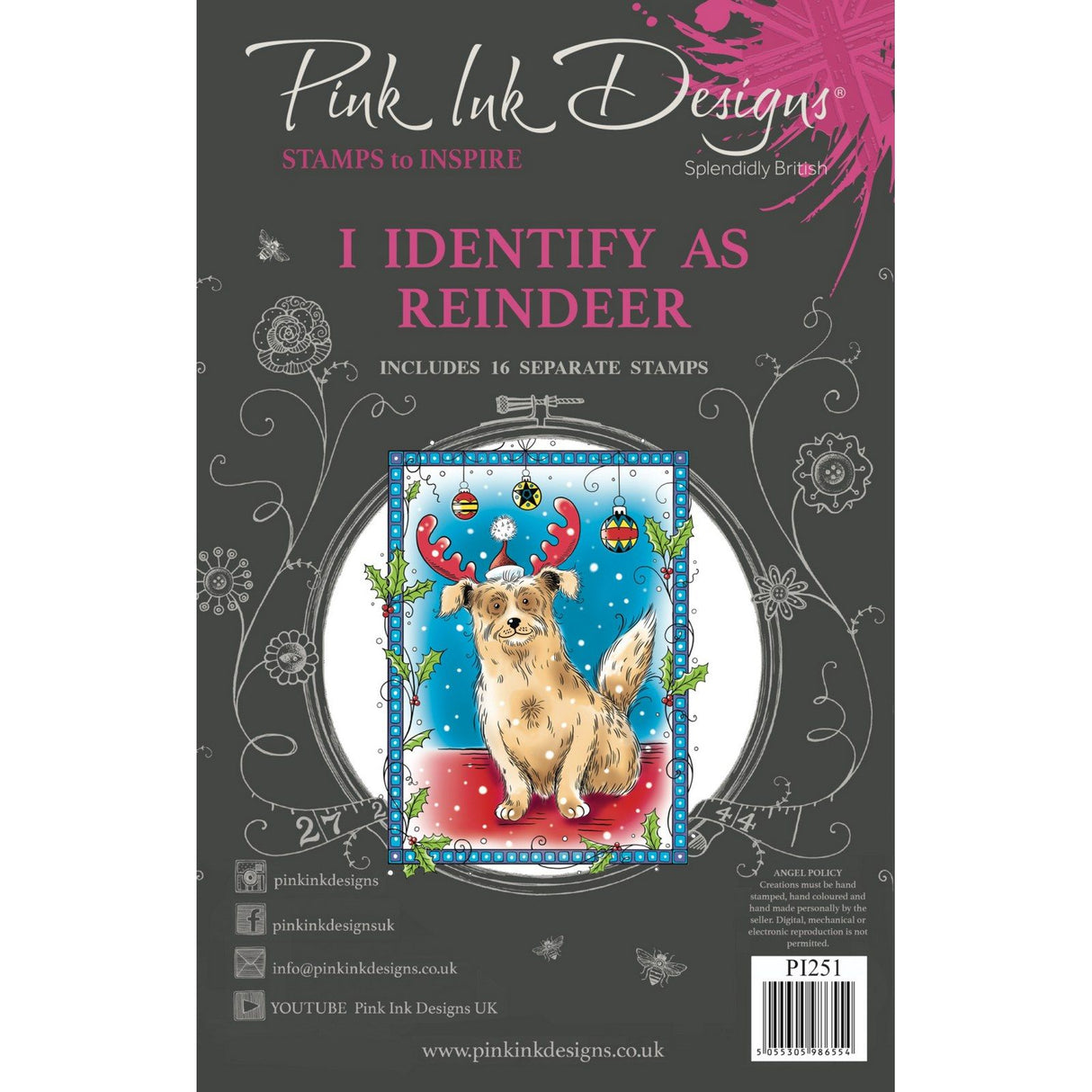 Pink ink designs • clear stamp set i identify as reindeer