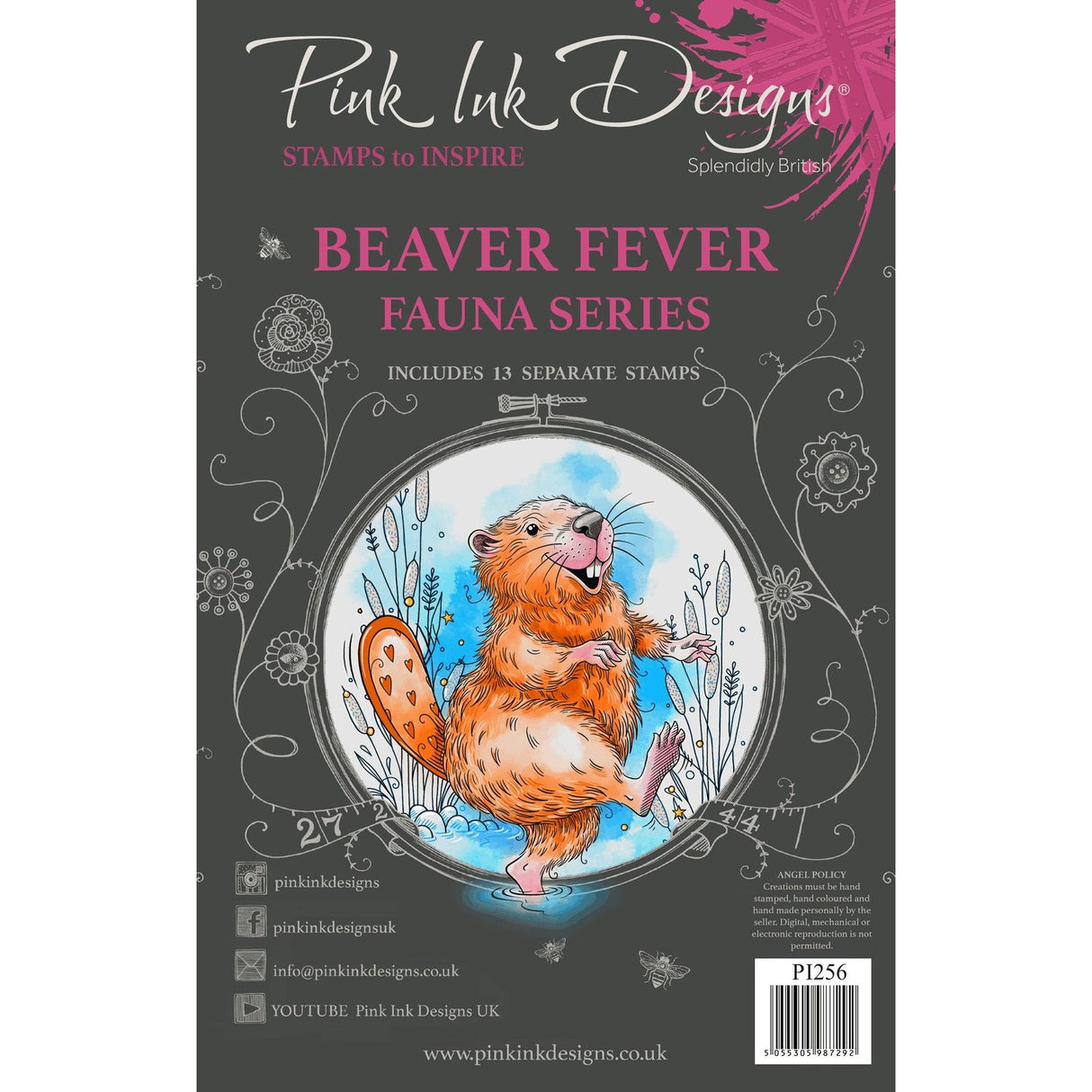 Pink ink designs • fauna series clear stamp set beaver fever