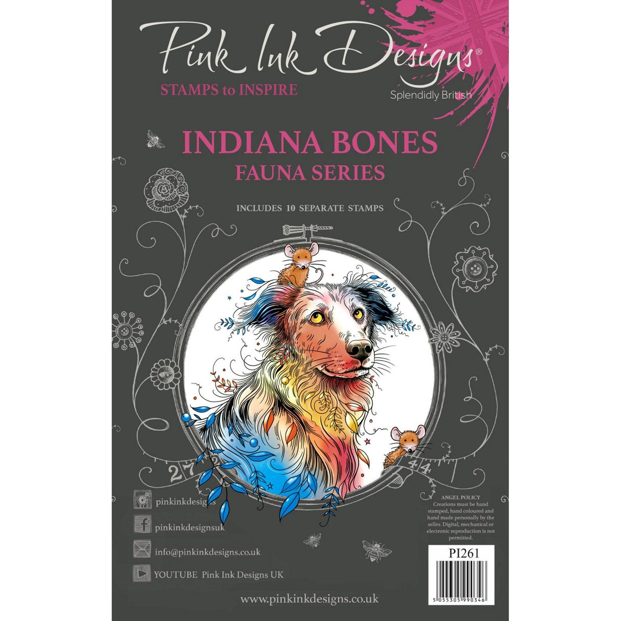 Pink ink designs • indiana bones 6 in x 8 in clear stamp set