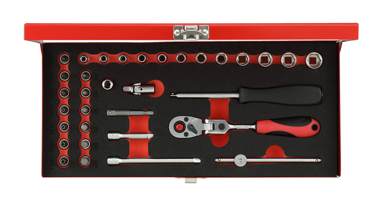 GEDORORE RED DOPS Conjunto 1 de 4 polegadas SW 413 mm de prata de 33 peças