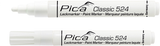 Pica 524 52 lakmarker | 2-4mm | ronde tip | wit | 10 stuks - pi52452