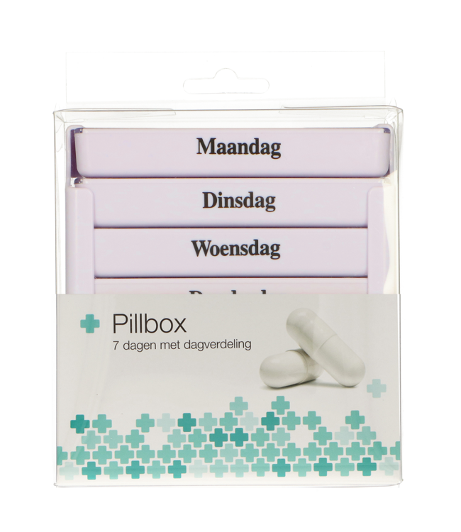 Jvdl pill box week 4 courses per day white