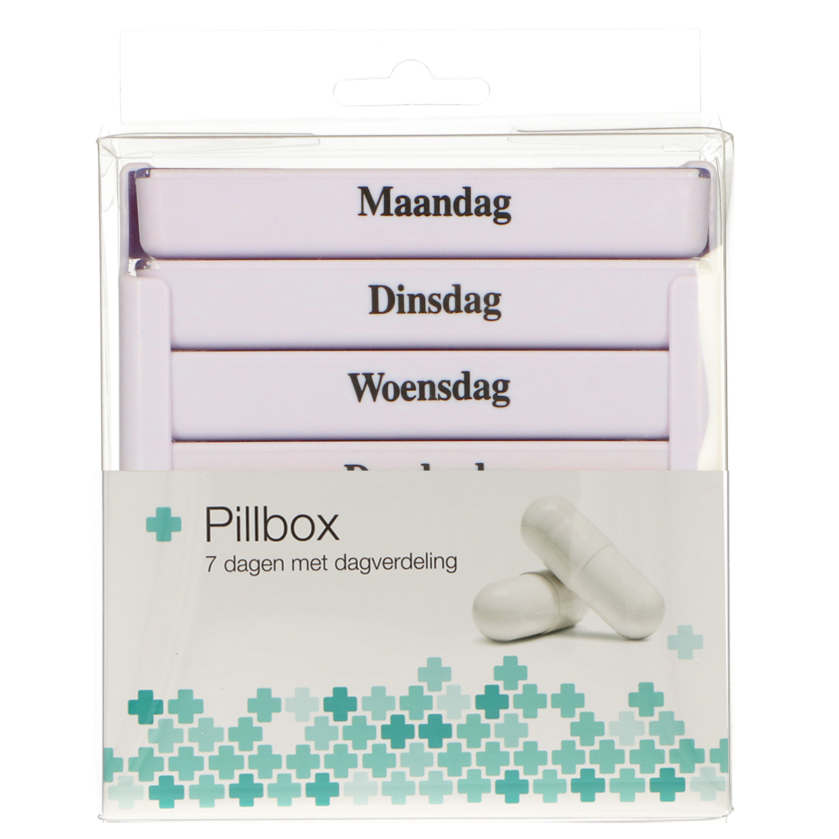 Jvdl pill box week 4 compartments per day white