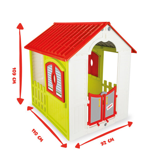 Pilsan Foldbart Playhouse 110 x 92 x 109 cm grønn hvit rød