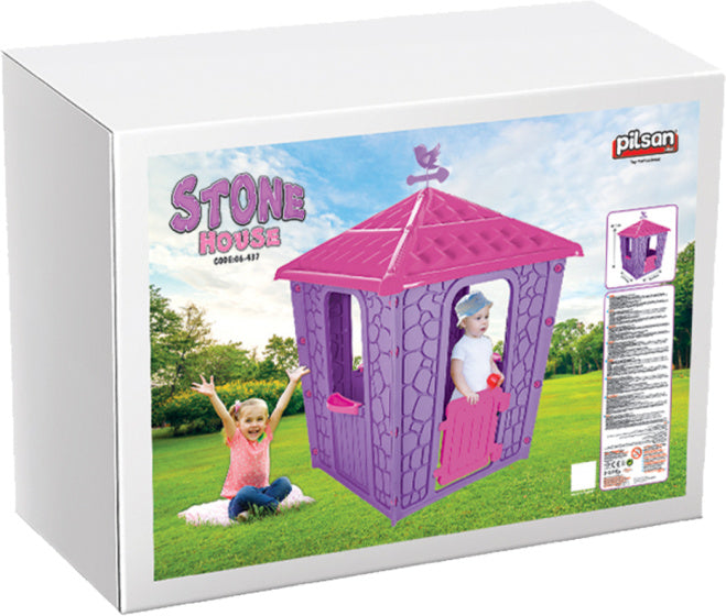 Pilsan Stone Speelhuisje 114 x 114 x 151 cm rose violet