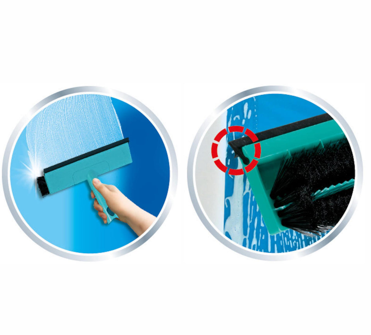 Limpiaparabrisas de la ventana de Leifheit con pincel y acero telescopio