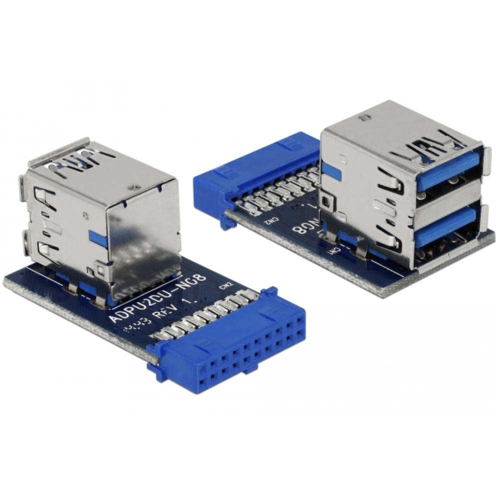 Delock USB 3.0 pin header female > 2 x USB 3.0 female adapter