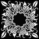Pink ink designs • stencil flowers vines 17,78x17,78cm