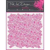 Pink ink designs • stencil woven 17,78x17,78cm