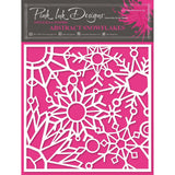 Pink ink designs • stencil abstract snowflakes