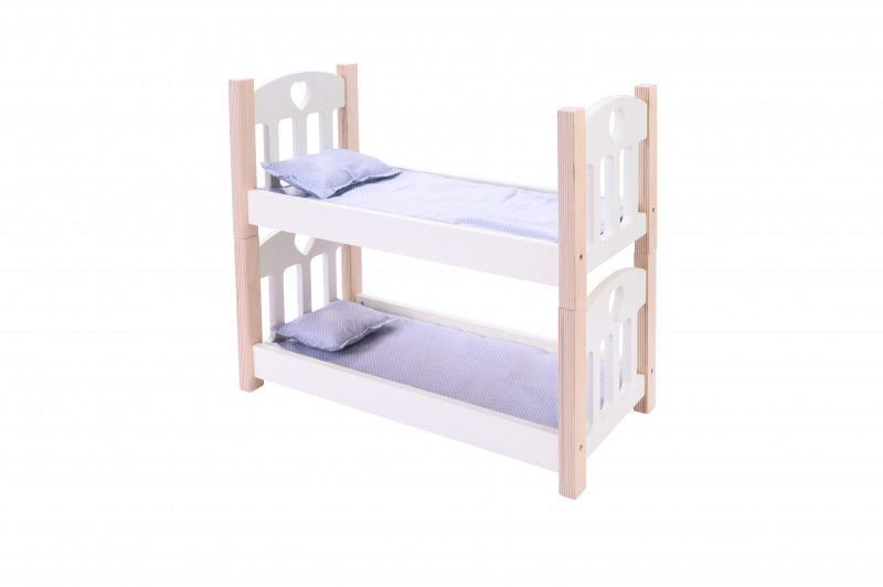 Poschodová posteľ pre bábiky sivá biela