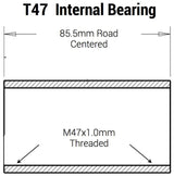 Praxis bundbeslag adapter t47 shimano ib road 85,5mm