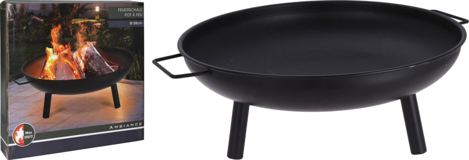 Ambiance Feier Schossel mam Deckel op de Been Metal Ø75 cm