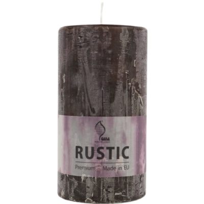 Gala pillar candle rustic brown 8 x 15 cm | 6 pieces