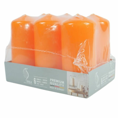 Candele a colonna Gala arancioni 5,8 x 12,5 cm 6 pezzi | 4 pezzi