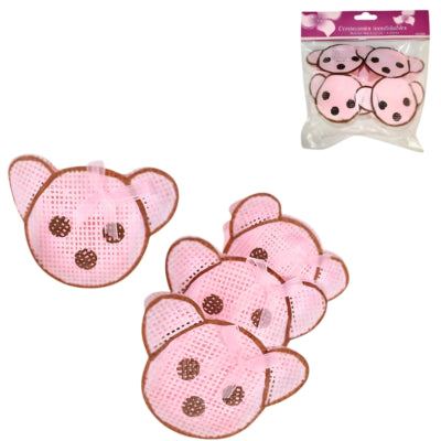 Geschenkverpackung Bär rosa 9 cm 4er Set | 24 Stück