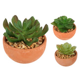 Artificial plant in pot 9 cm 3 assorted | 12 pieces